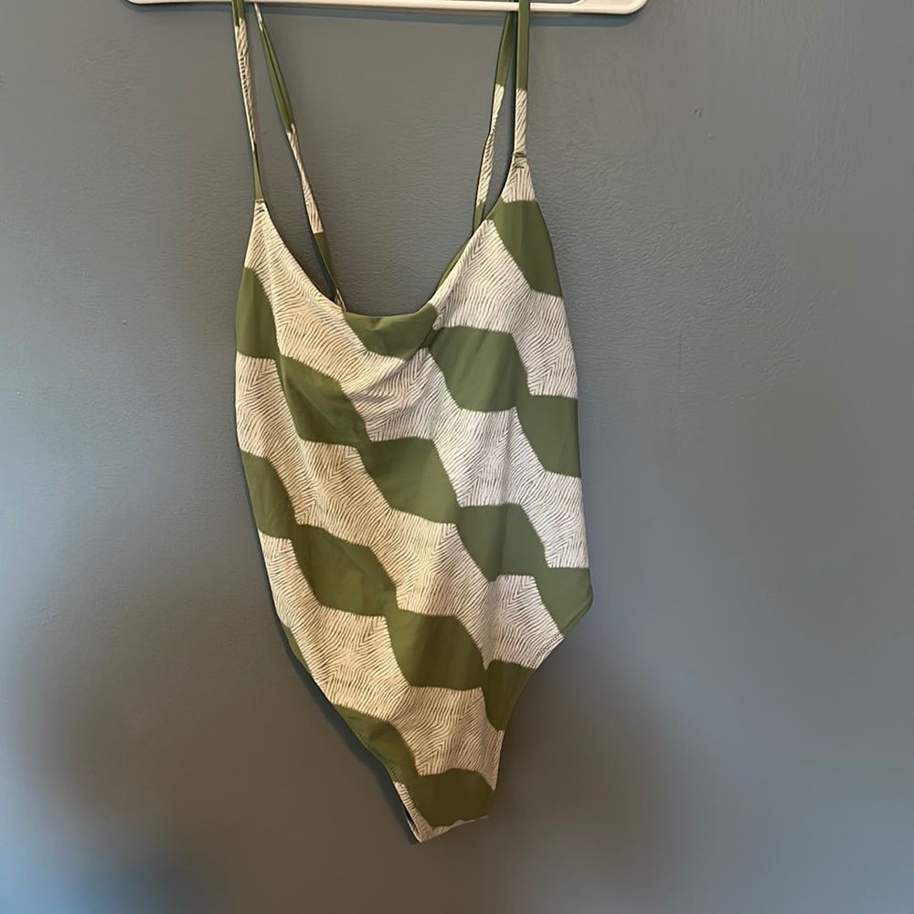 Green and White One Piece